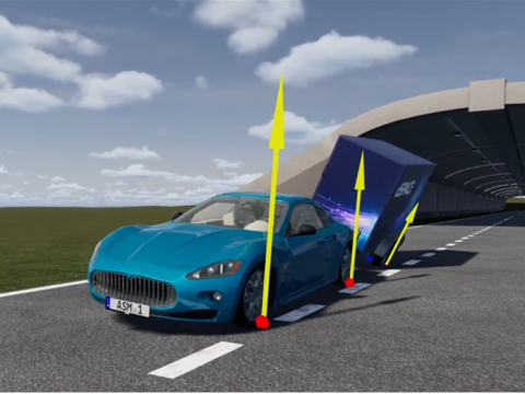 Fahrdynamiksimulation unter Windeinwirkung (öffnet Vergrößerung des Bildes)