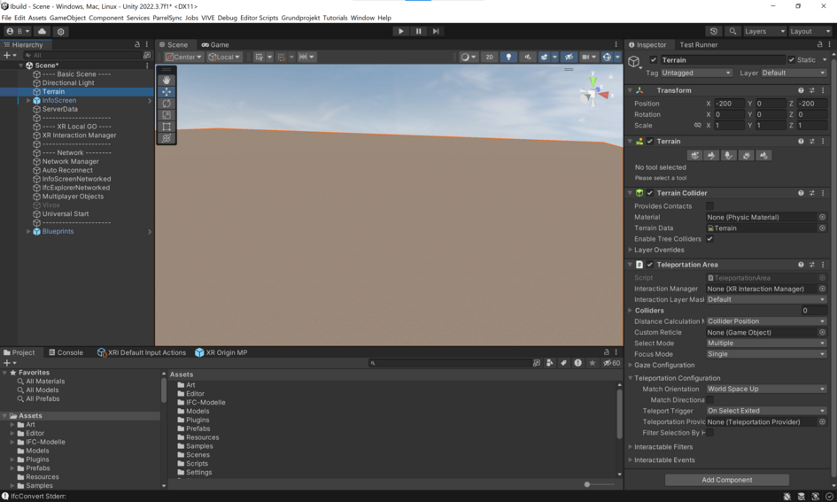 Screenshot der Benutzeroberfläche von Unitiy in der Version 2022.3 LTS (öffnet Vergrößerung des Bildes)