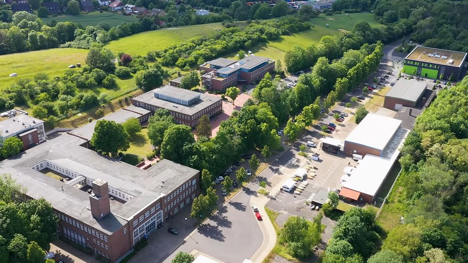 Blick auf das Campus-Gelände von oben