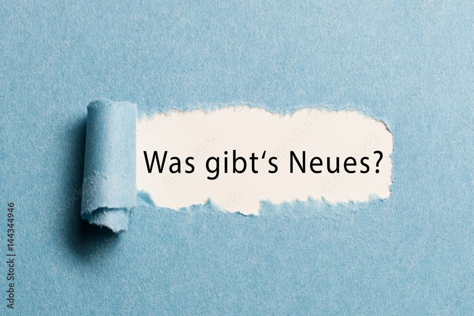 "Was gibt's Neues?"-Schriftzug