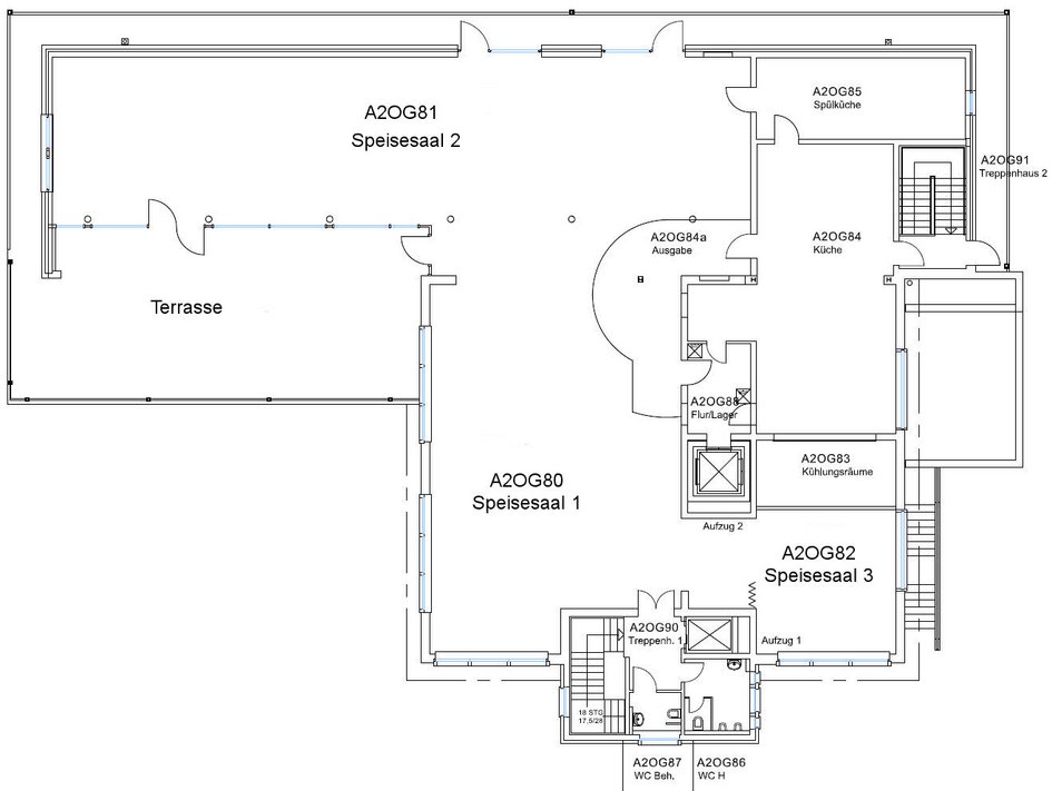 Gebäude A 2. Obergeschoss (Mensa)