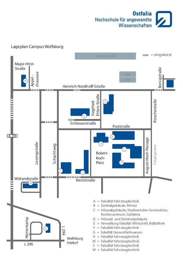 Lageplan des Campus Wolfsburg