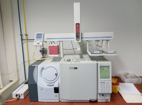 Gaschromatograph mit angeschlossenem Massenspektrometer im Labor für Bioverfahrenstechnik