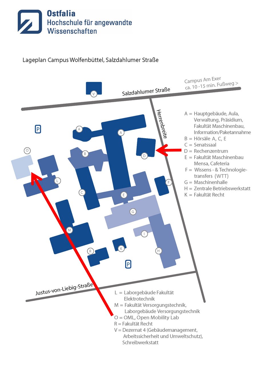 Lageplan Salzdahlumer Strasse OML und Rechenzentrum