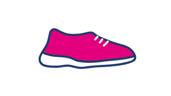 Ein pinkfarbener Sportschuh als Symbol für den Hochschulsport.