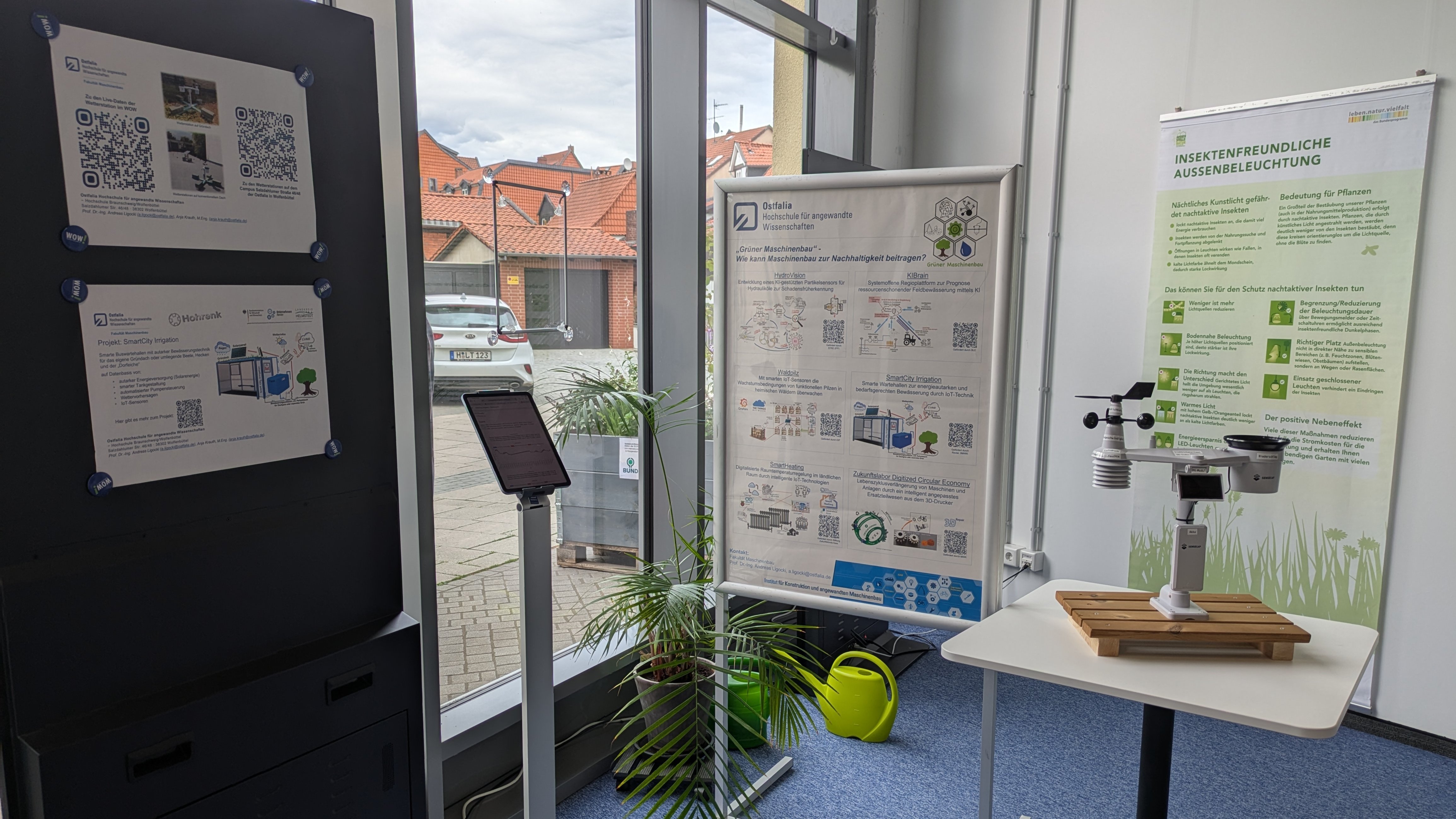 Das Bild zeigt den Info Stand am Wissensort Wolfenbüttel über das Projekt SmartCity Irrigation.