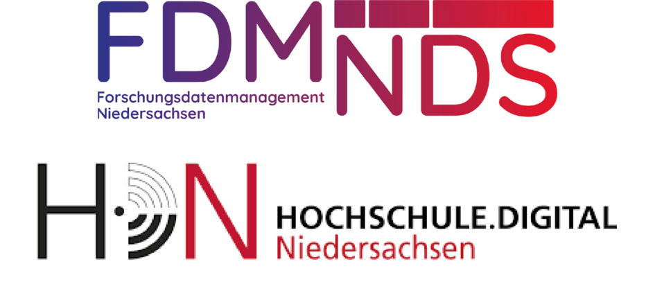 Logos des Forschungsdatenmanagement Niedersachsen und Hochschule Digital Niedersachsen