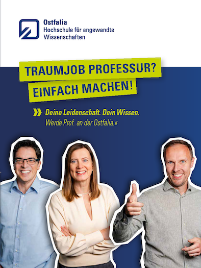 Cover Broschüre Traumjob Professur? Einfach machen. (öffnet Vergrößerung des Bildes)