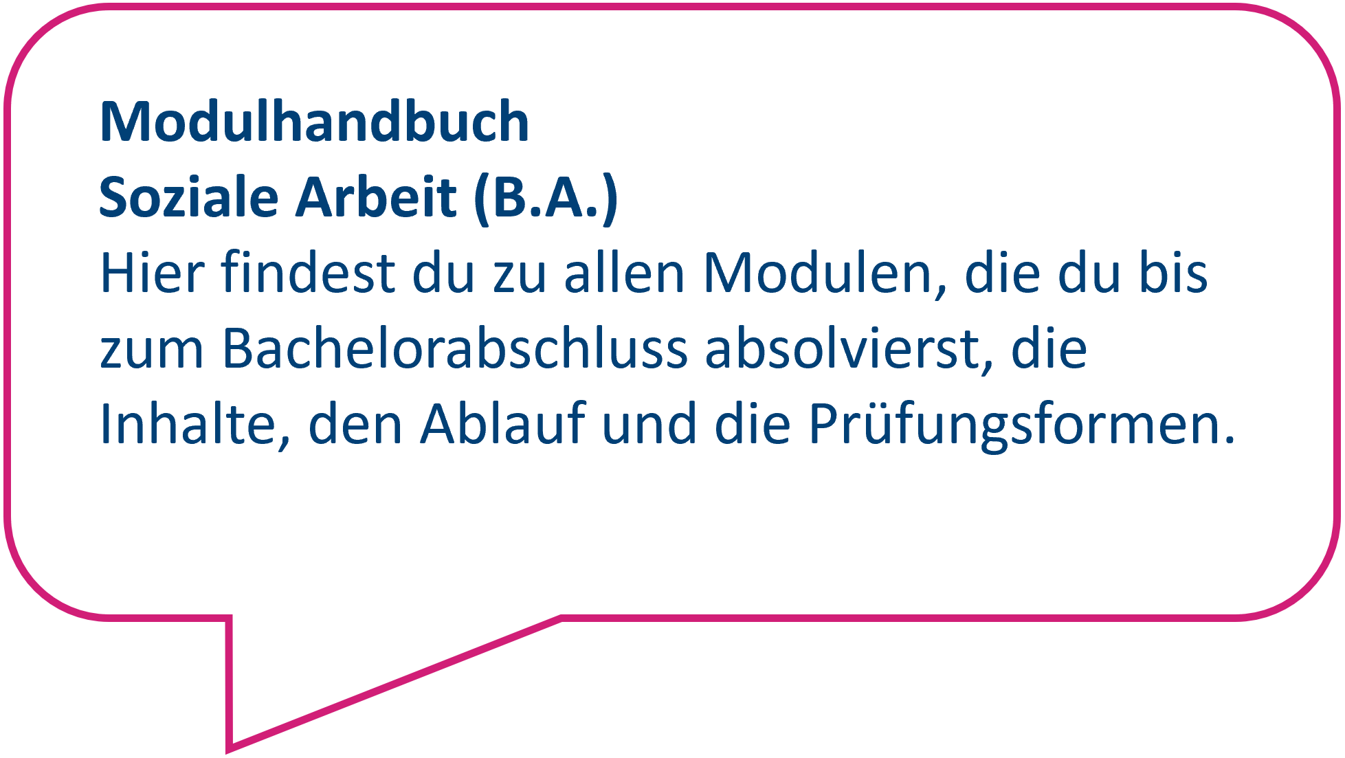 Dekorativ: Hier findest du zu allen Modulen, die du bis zum Bachelorabschluss absolvierst, die Inhalte, den Ablauf und die Prüfungsformen.