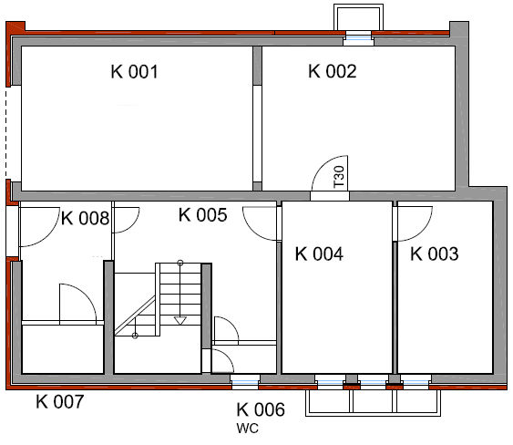 Gebäude K Erdgeschoss