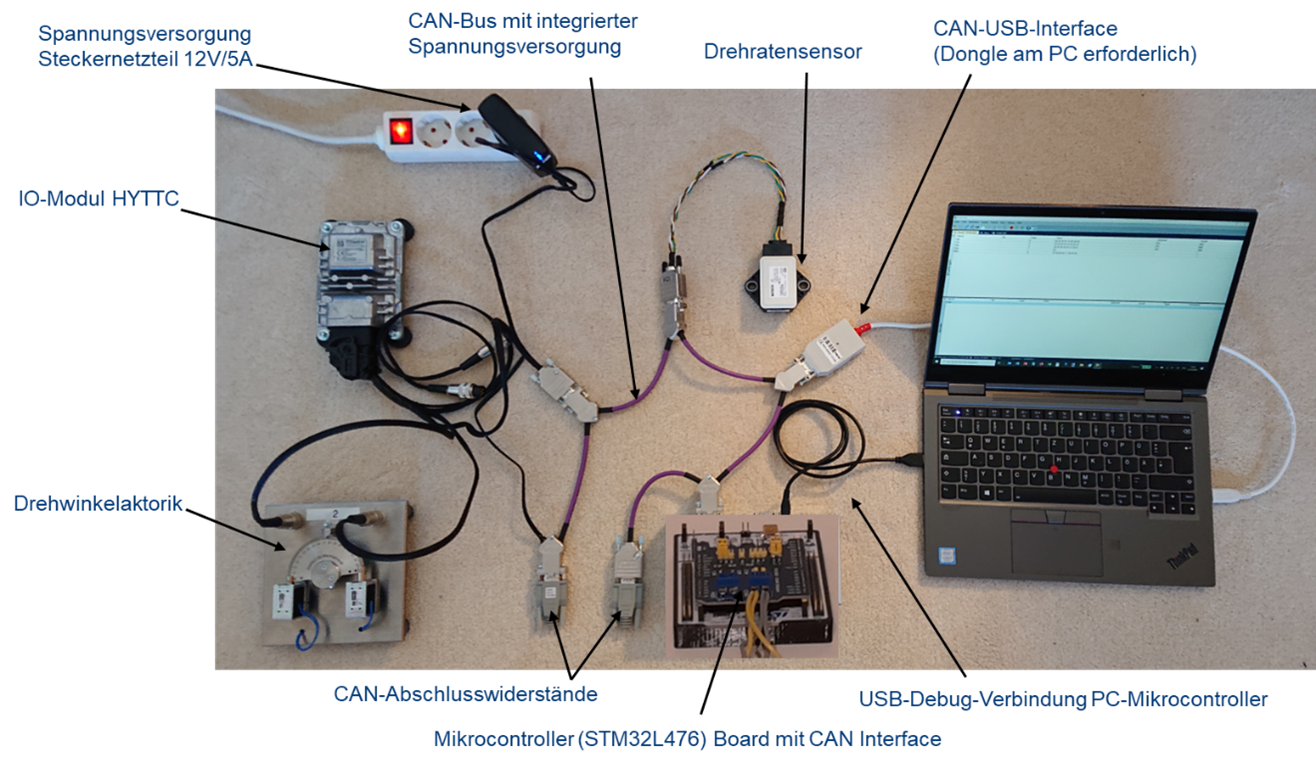 Typischer Versuchsaufbau im Labor Embedded Systems.