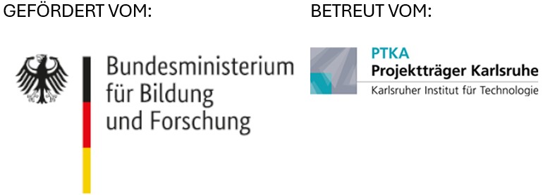 Logos Förderung durch BMBF und Betreuung durch PTKA