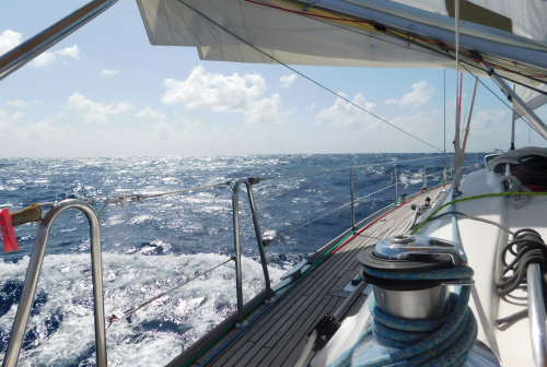 Erst die letzten Tage der Überfahrt schönstes "Barfußwetter"